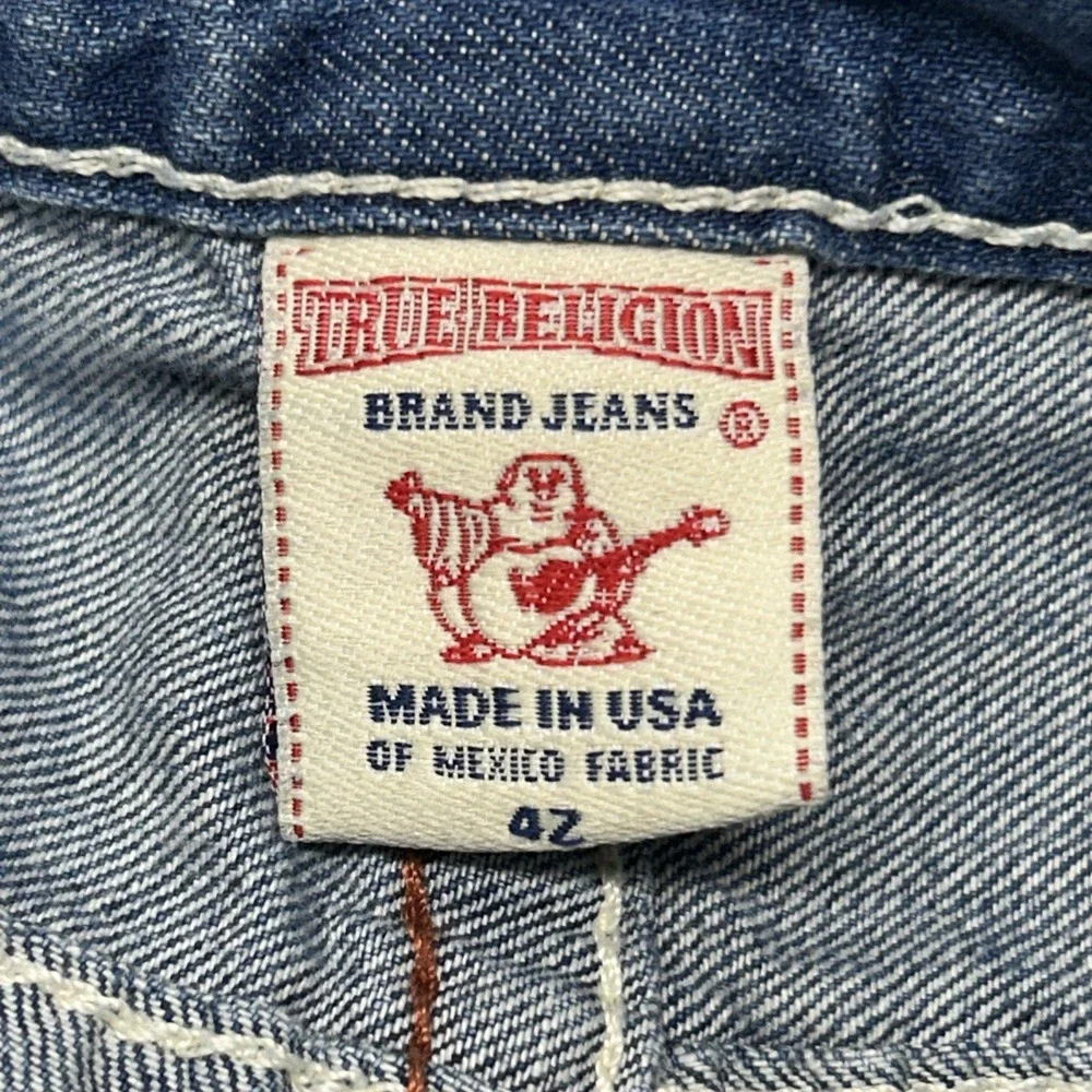TRUE RELIGION JEANS Straight WFLPS Red Stitching Sz 42 (43x34).